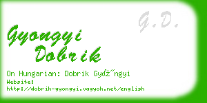 gyongyi dobrik business card